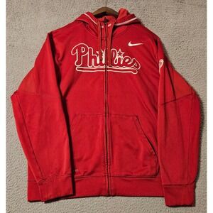 Philadelphia Phillies Nike Therma Fit Red Authentic Collection Hoodie Medium